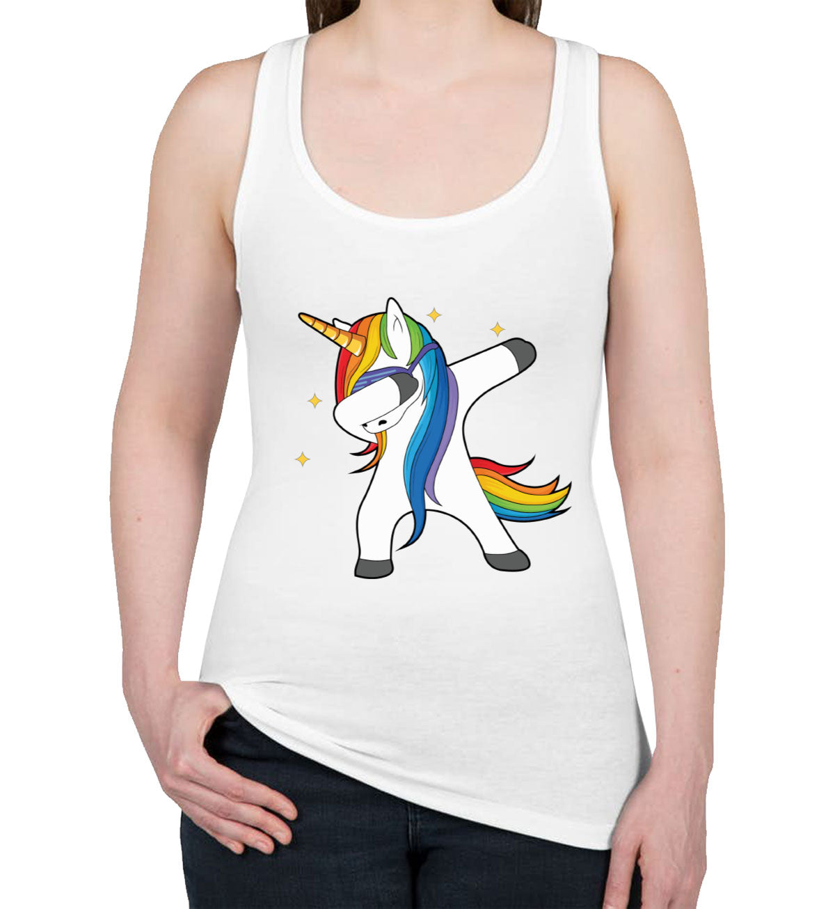 Dabbing Unicorn Women's Racerback Tank Top