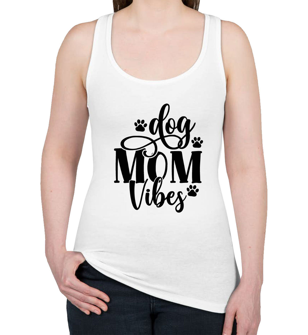 Dog Mom Vibes Women's Racerback Tank Top