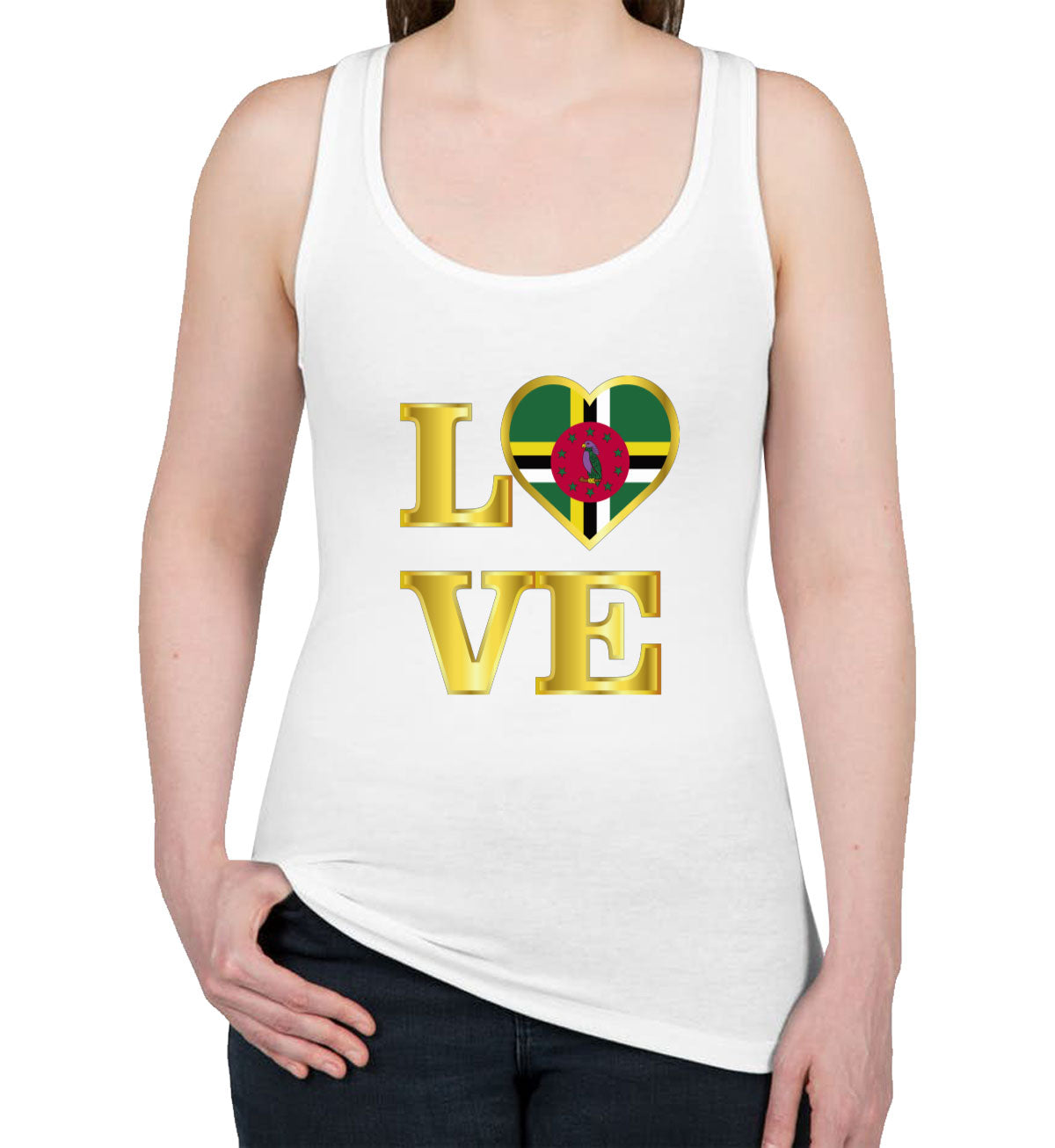 Dominica Love Women's Racerback Tank Top