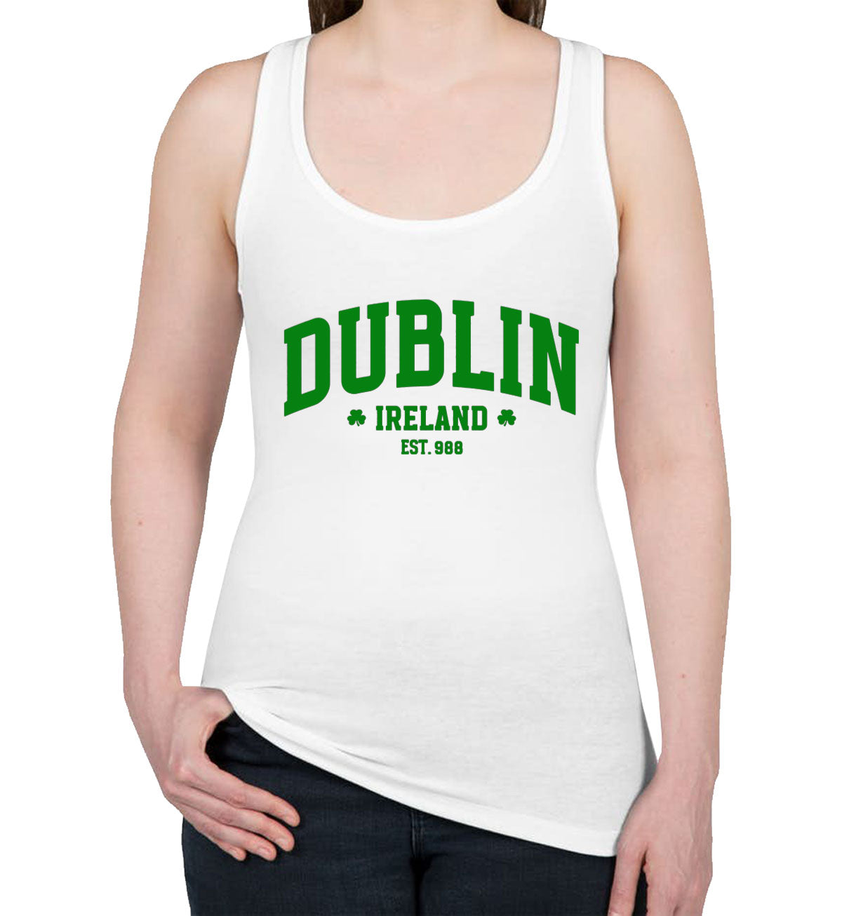 Dublin Ireland St. Patrick's Day Women's Racerback Tank Top