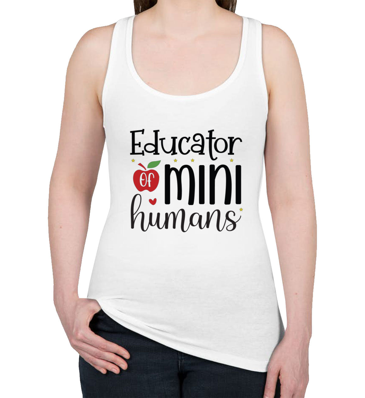 Educator Mini Humans Teacher Women's Racerback Tank Top