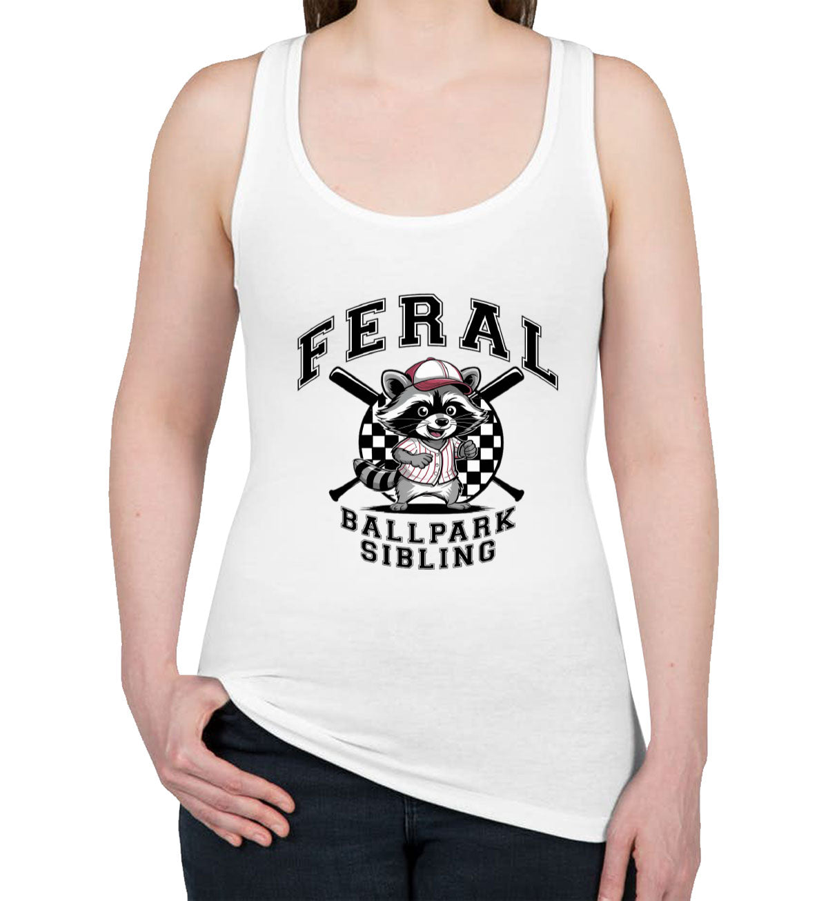 Feral Ballpark Sibling Baseball Women's Racerback Tank Top