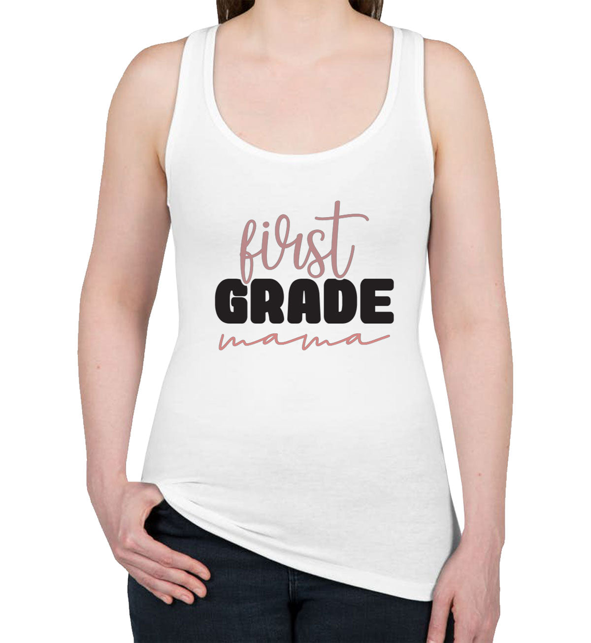 First Grade Mama Teacher Women's Racerback Tank Top