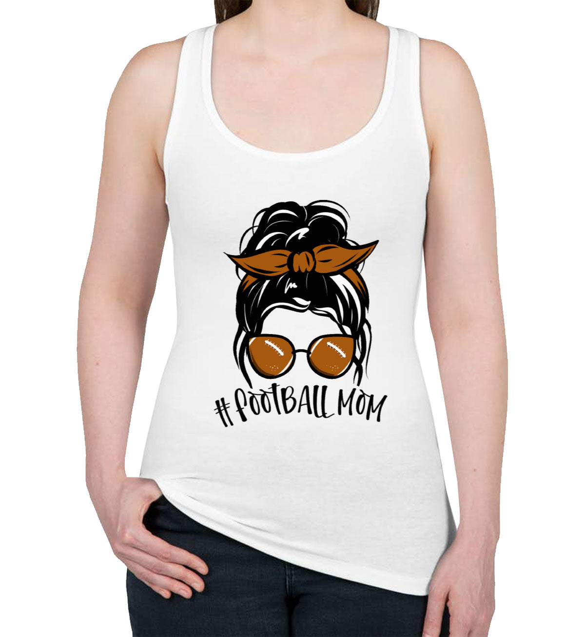 Football Mom Mother's Day Women's Racerback Tank Top