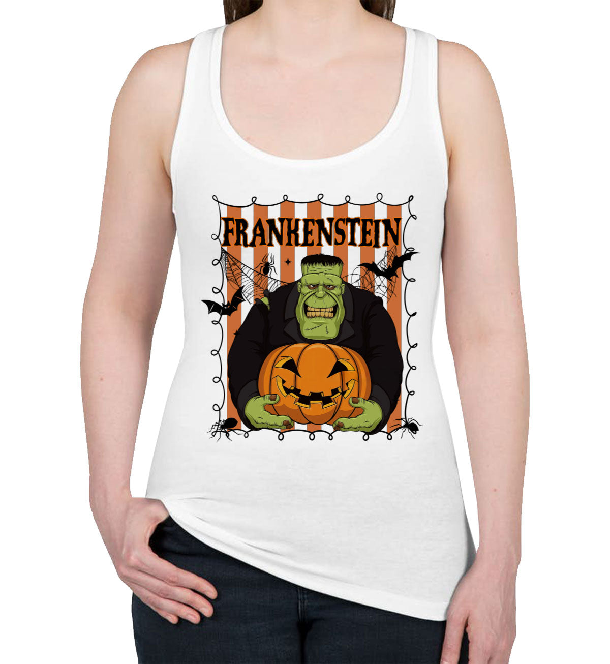 Frankenstein Horror Movie Character Halloween Women's Racerback Tank Top
