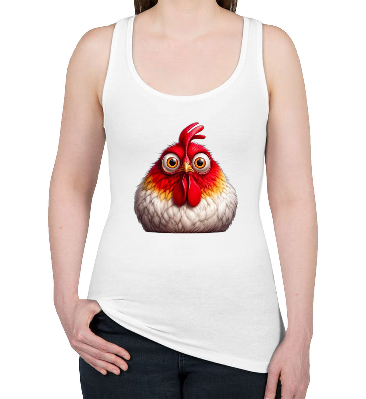 Funny Chicken Women's Racerback Tank Top