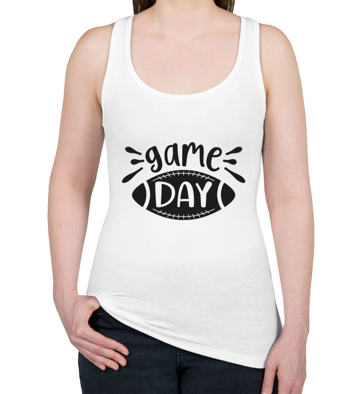 Game Day Football Women's Racerback Tank Top