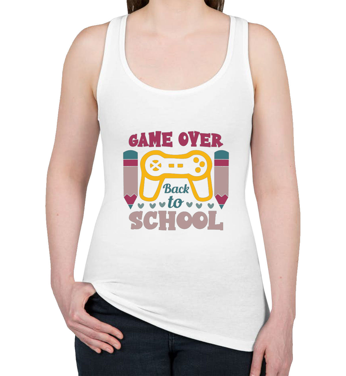 Game Over Back To School Women's Racerback Tank Top