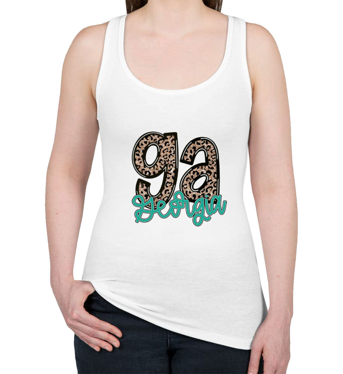 Georgia State Abbreviation Women's Racerback Tank Top