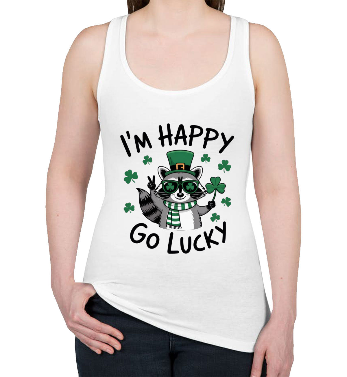 I'm Happy Go Lucky St. Patrick's Day Women's Racerback Tank Top