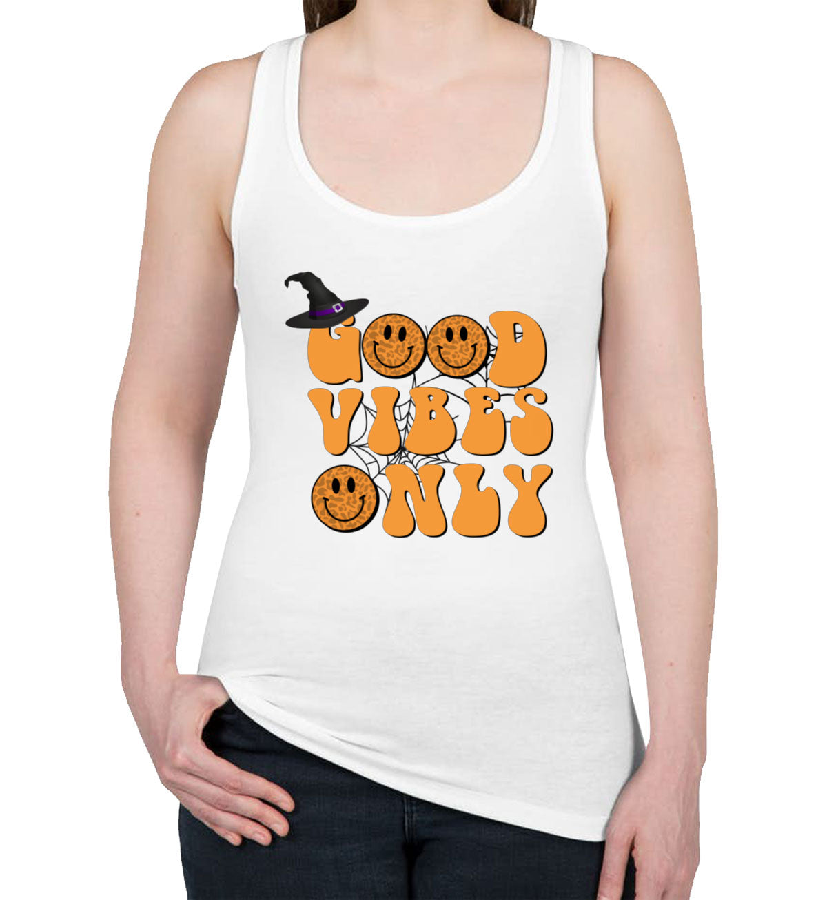 Good Vibes Only Halloween Women's Racerback Tank Top