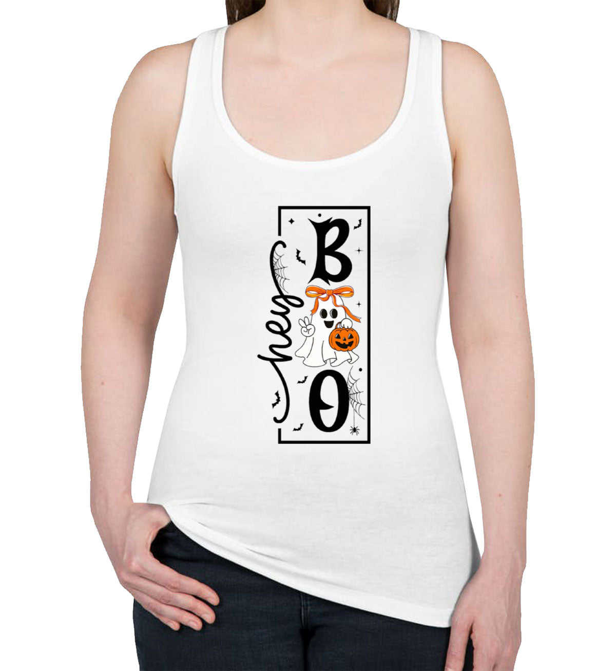 Hey Boo Halloween Women's Racerback Tank Top