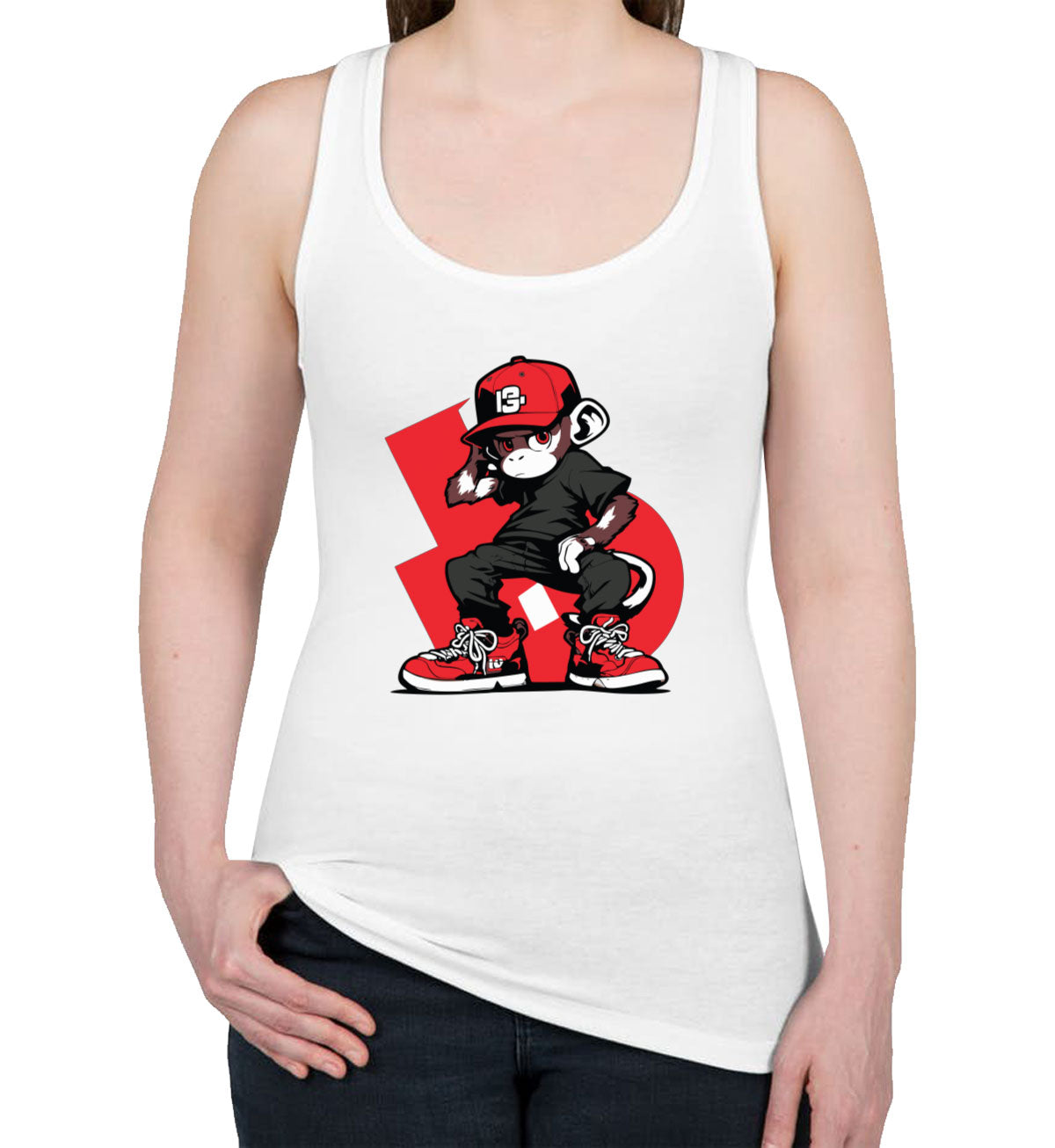 Hip Hop Monkey Women's Racerback Tank Top