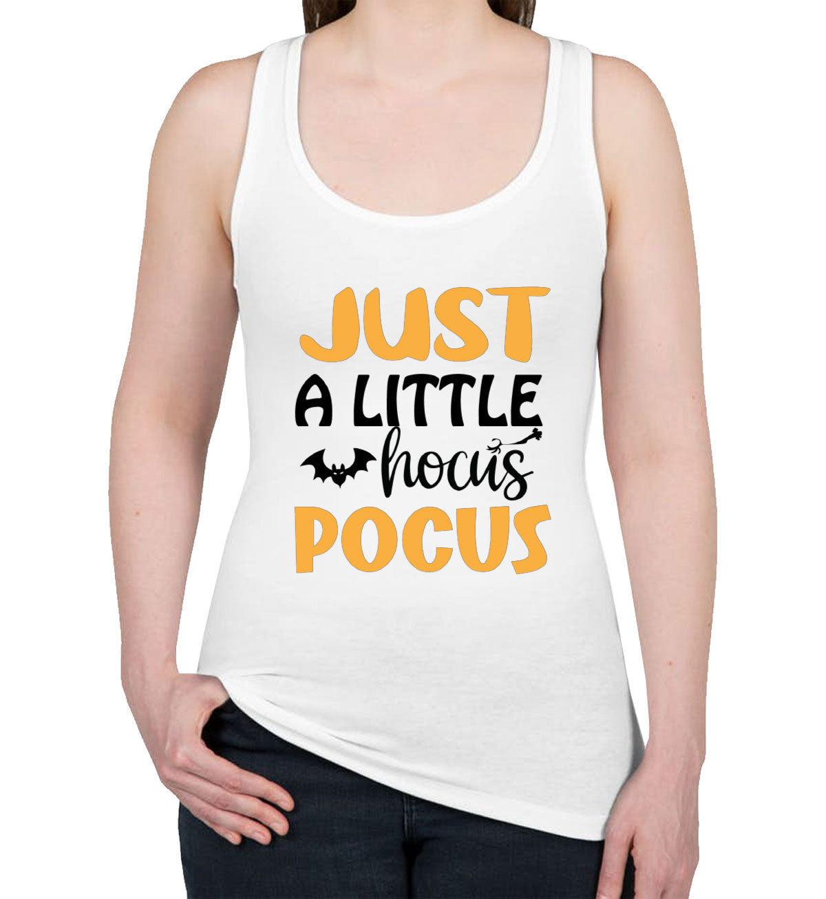 Just A Little Hocus Pocus Halloween Women's Racerback Tank Top