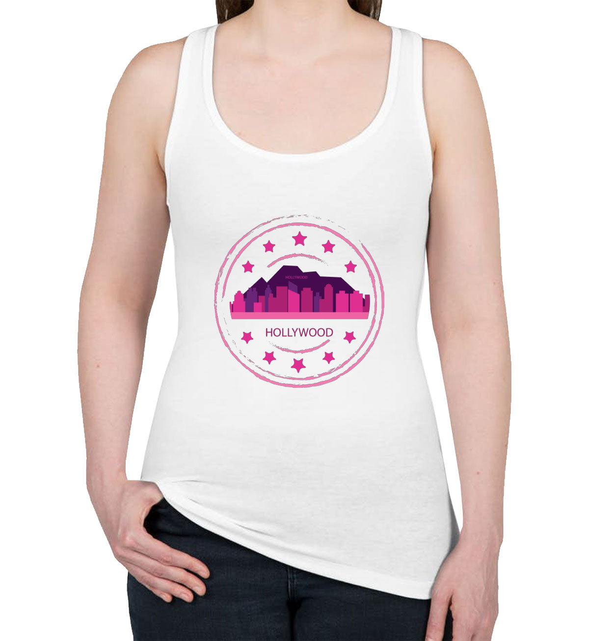 Hollywood Stamp Women's Racerback Tank Top