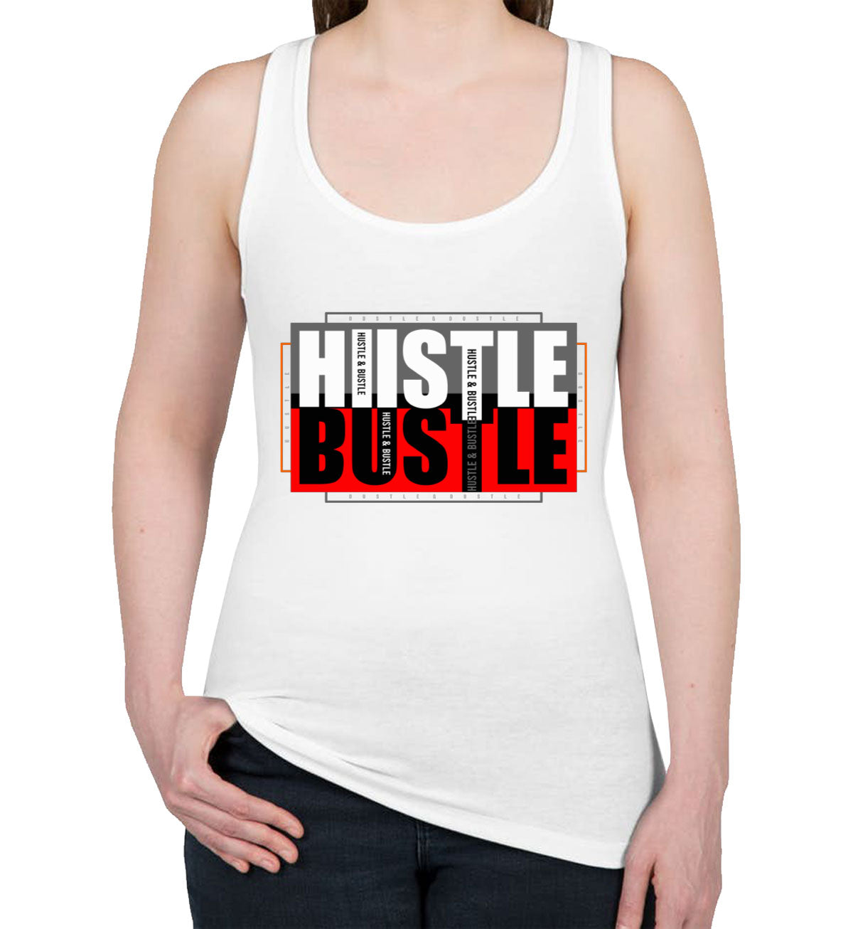 Hustle Bustle Women's Racerback Tank Top