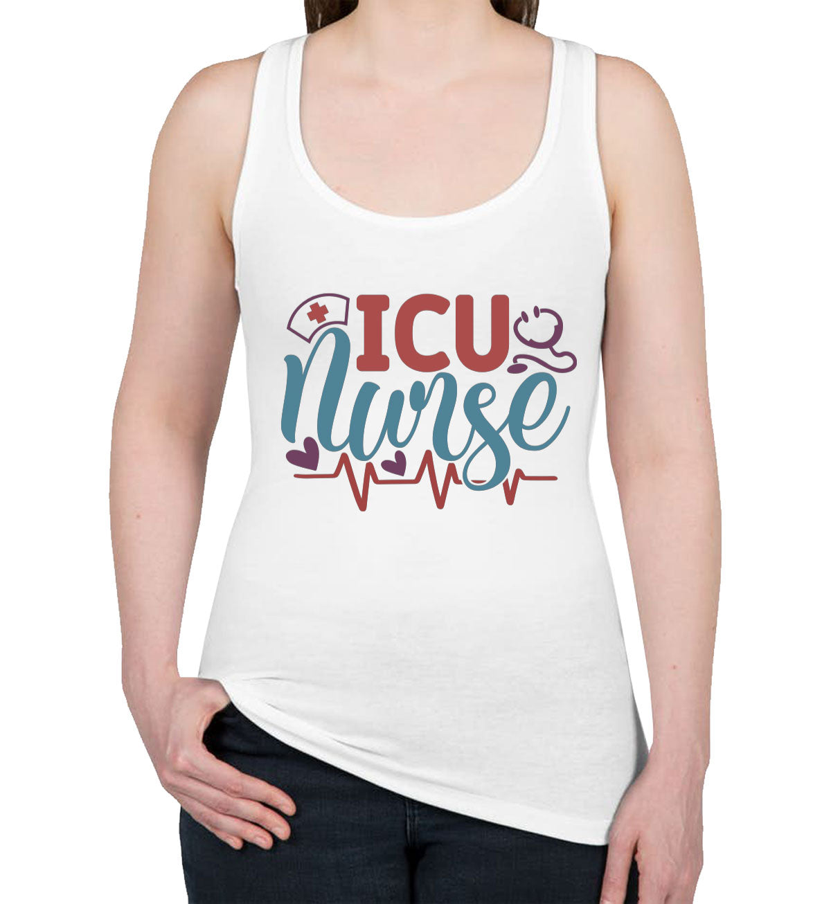 ICU Nurse Women's Racerback Tank Top