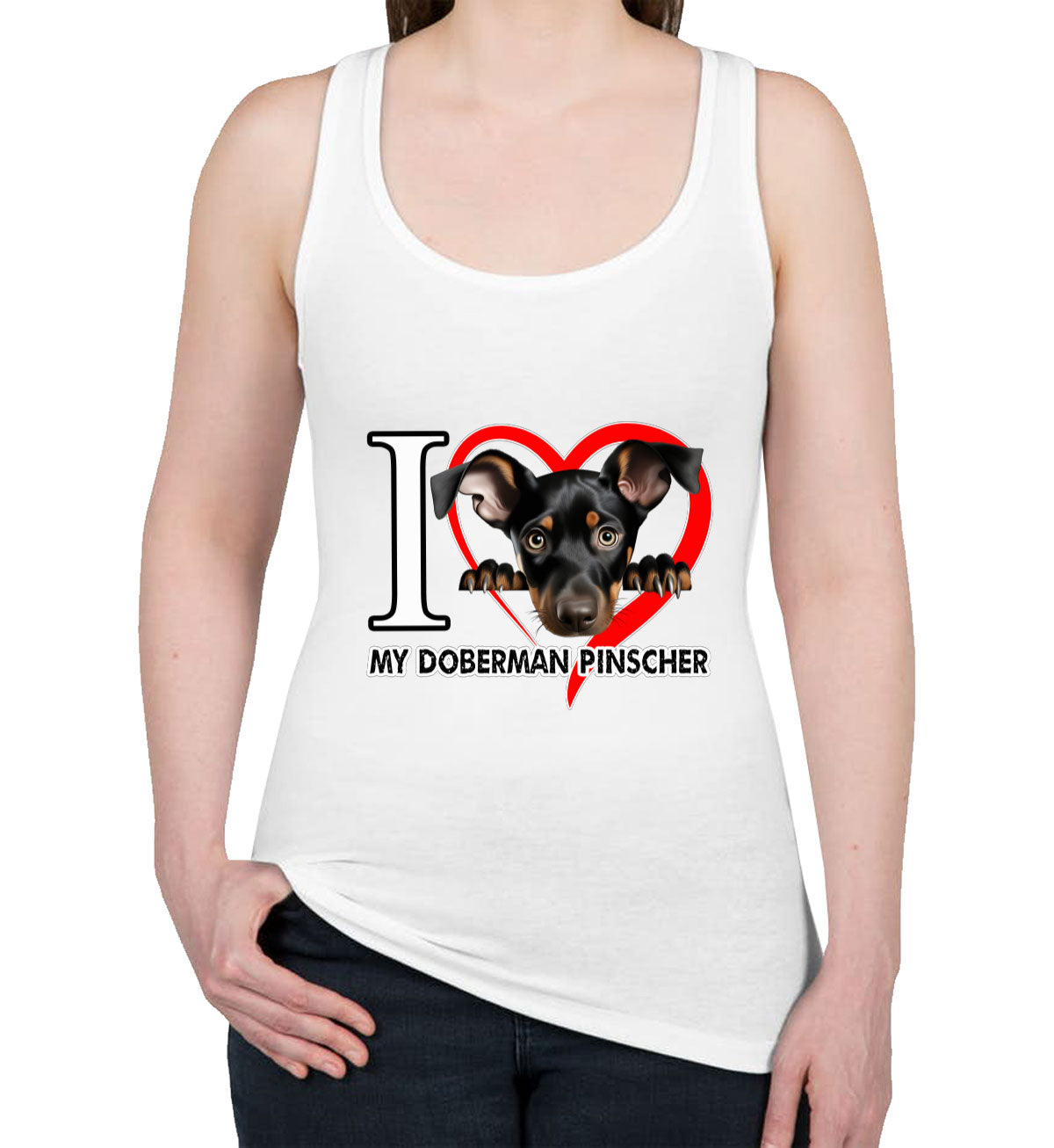 I Love My Miniature Pinscher Dog Women's Racerback Tank Top