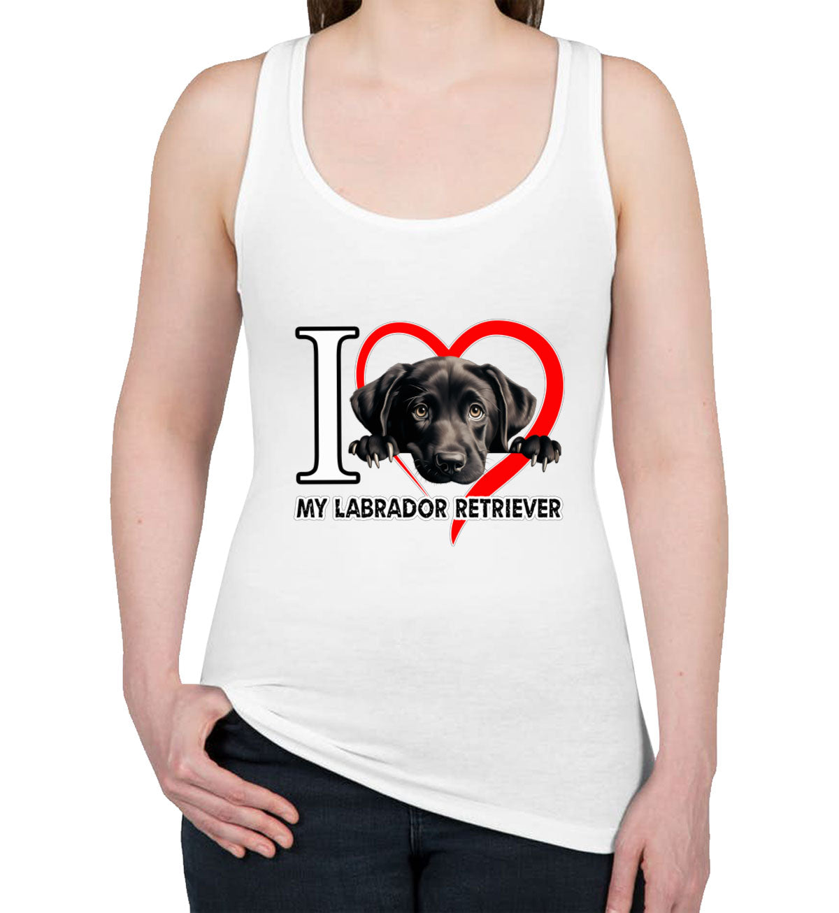 I Love My Labrador Retriever Dog Women's Racerback Tank Top