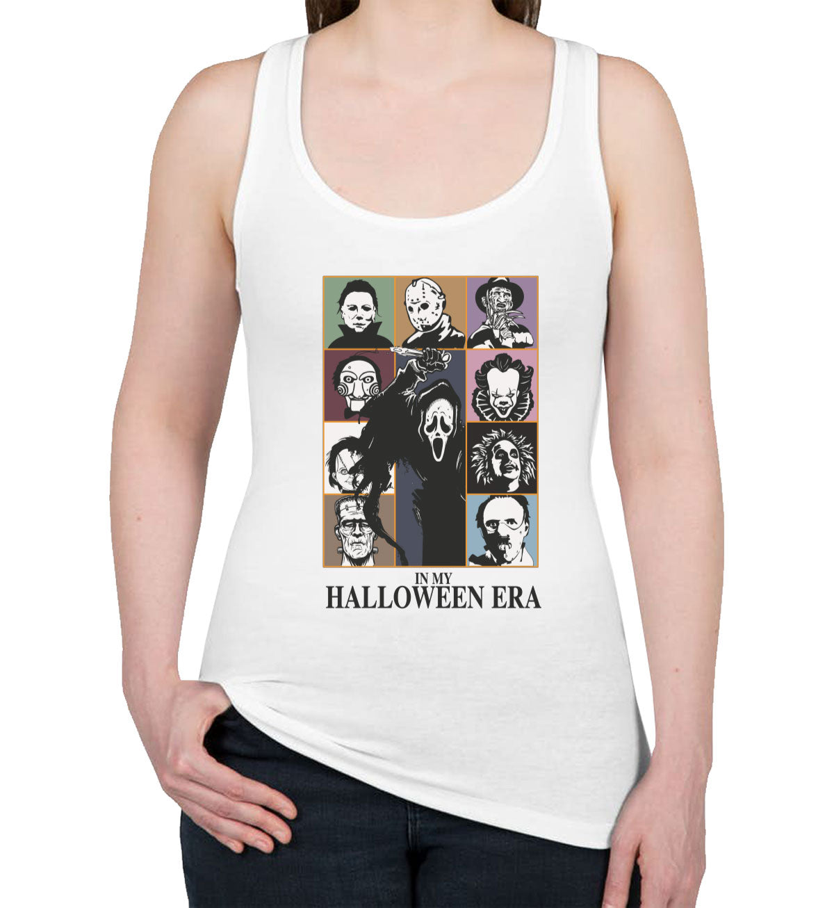 In My Halloween Era Horror Movie Characters Women's Racerback Tank Top