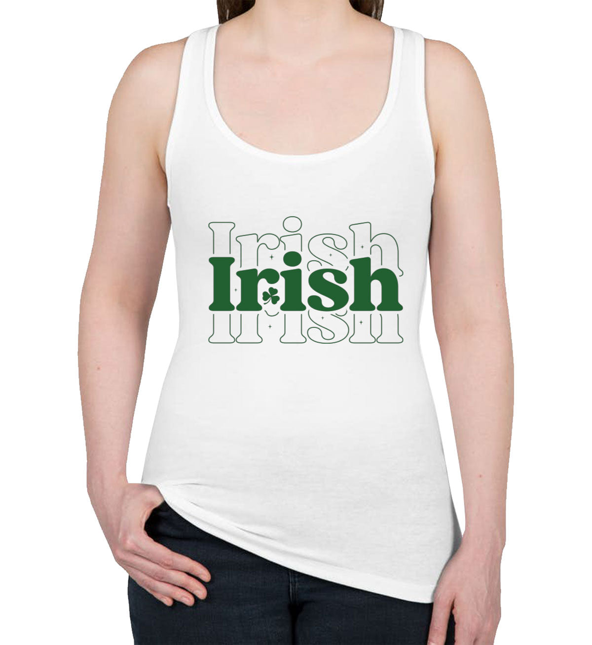 Irish Typography St. Patrick's Day Women's Racerback Tank Top