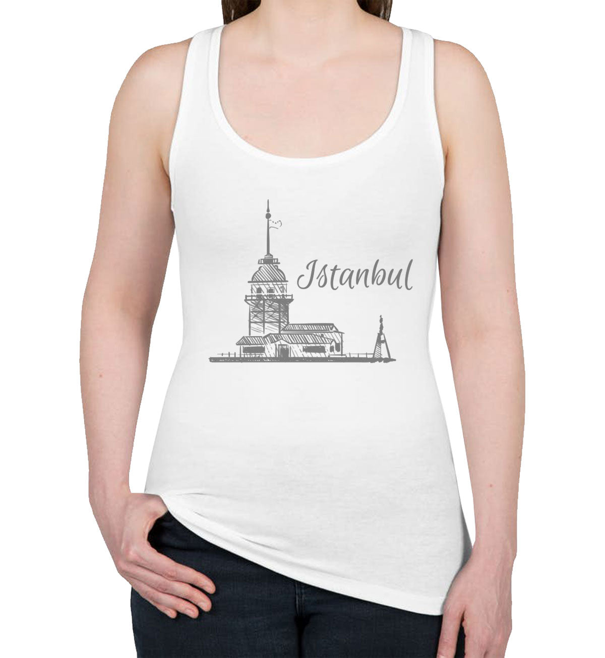 Maiden's Tower Istanbul Turkiye Women's Racerback Tank Top