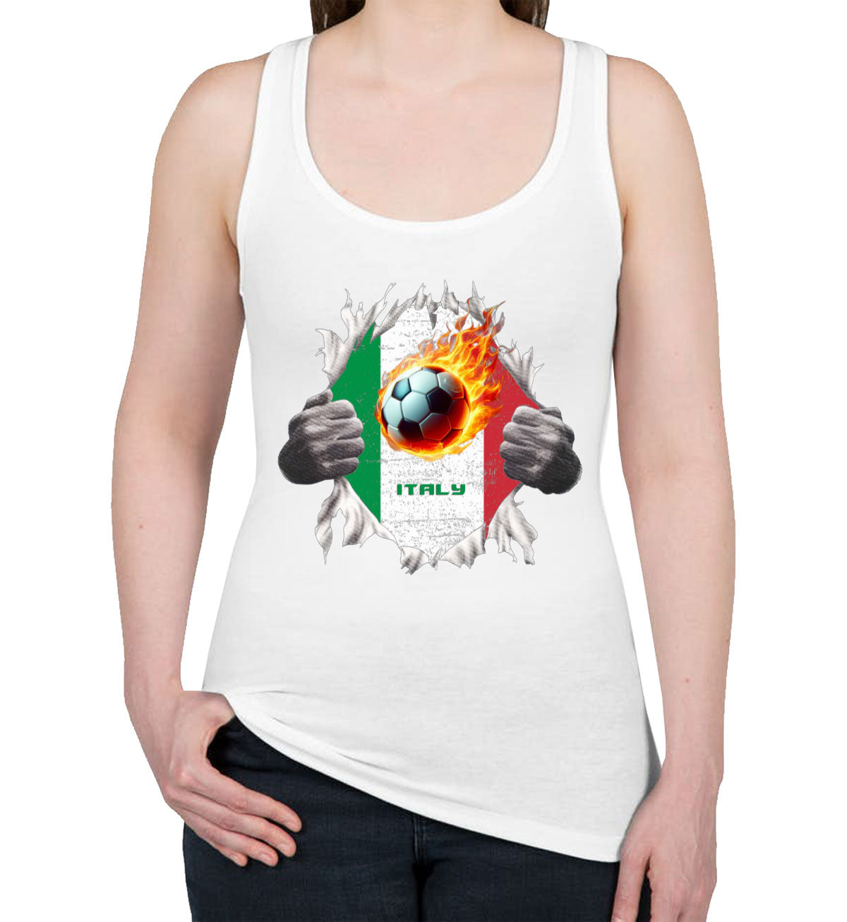 Italy Euro Cup Soccer Football Women's Racerback Tank Top