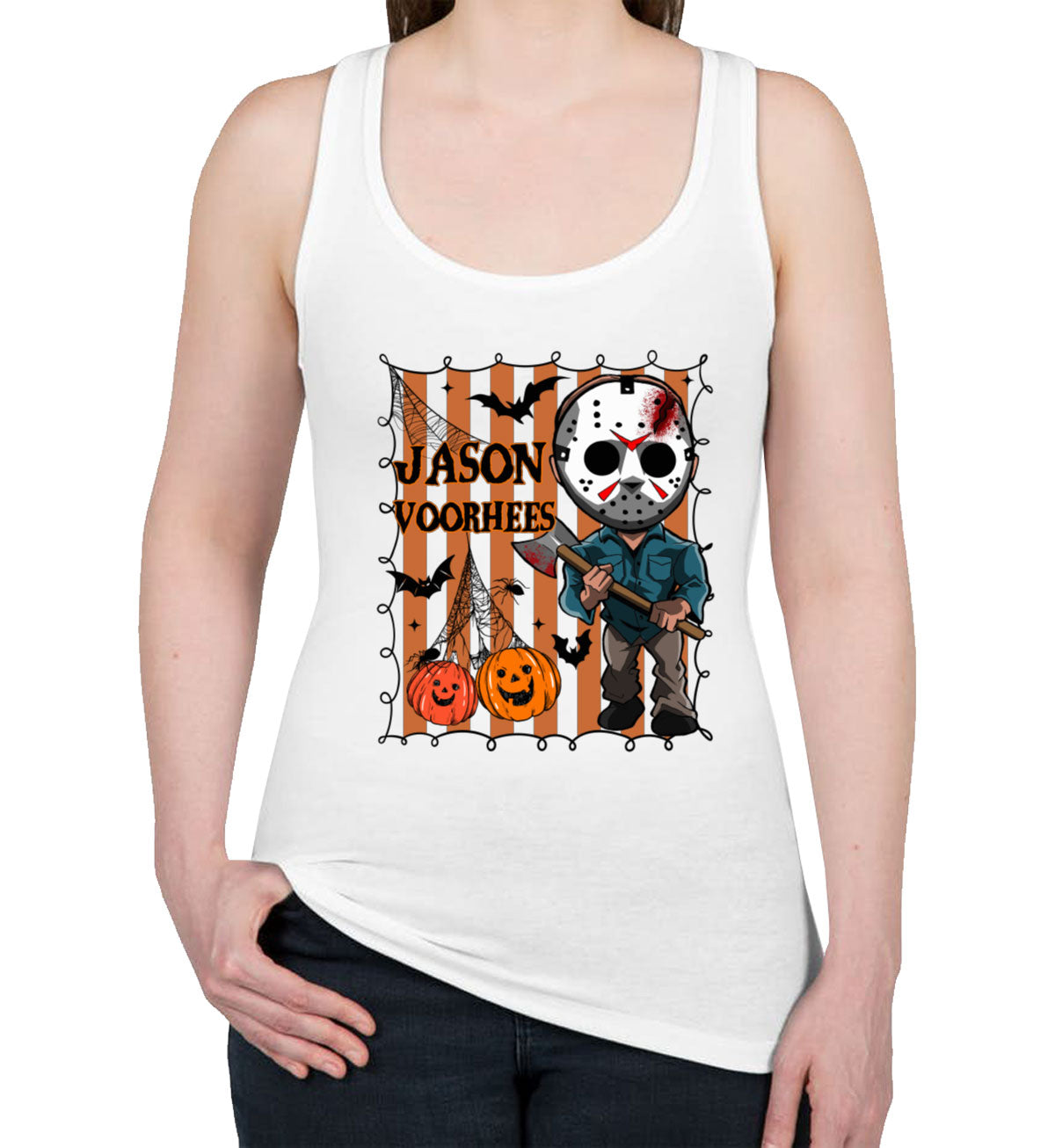 Jason Horror Movie Character Halloween Women's Racerback Tank Top