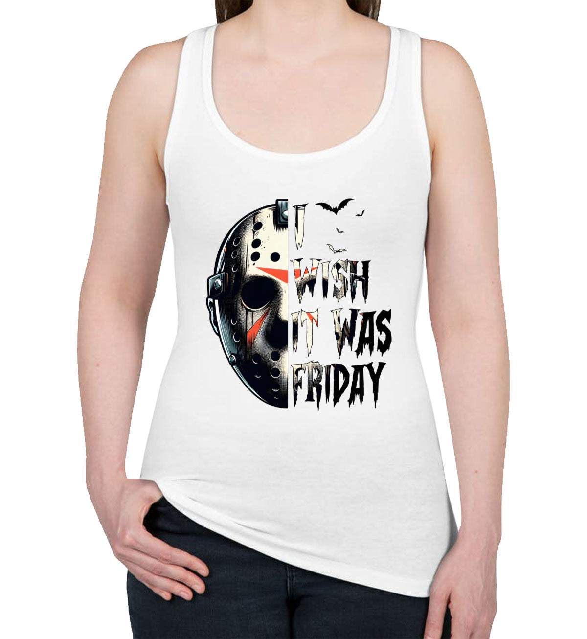 Jason I Wish It Was Friday Halloween Women's Racerback Tank Top