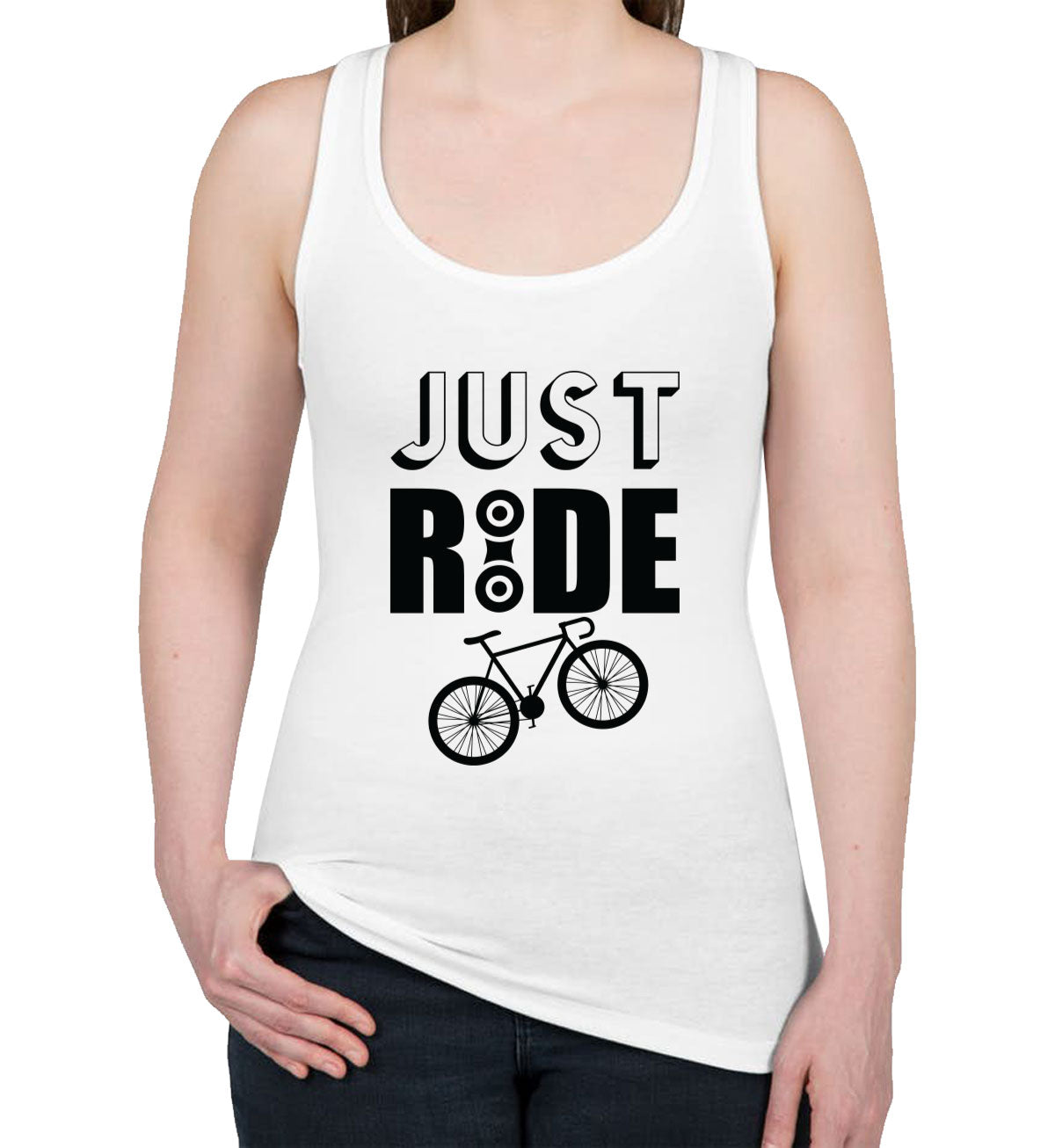 Just Ride Bicycle Cycling Women's Racerback Tank Top