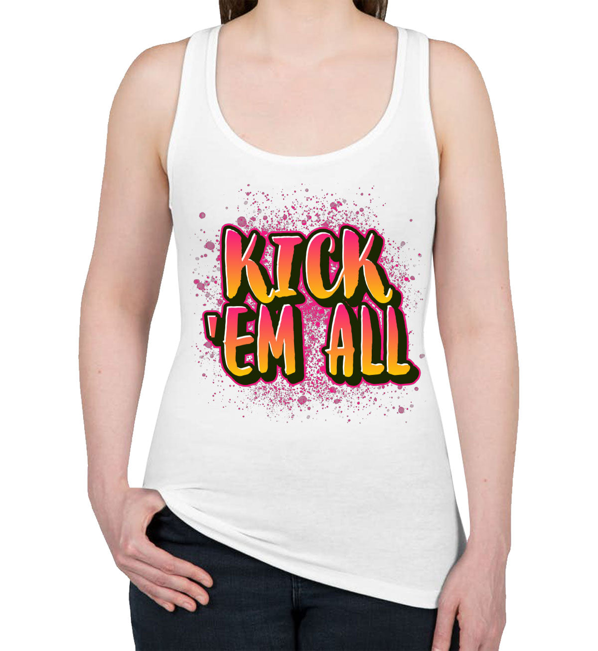 Kick 'Em All Women's Racerback Tank Top