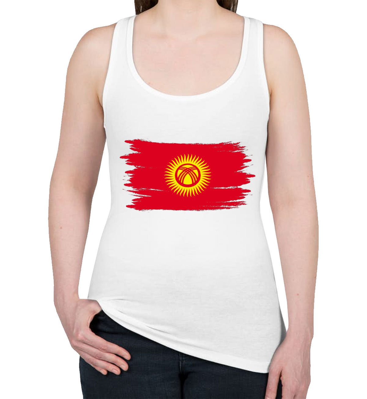 Kyrgyzstan Flag Women's Racerback Tank Top