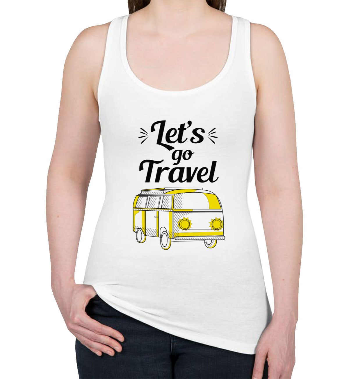 Let's Go Travel Women's Racerback Tank Top