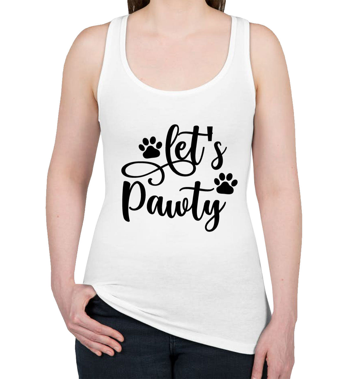 Let's Pawty Dog Women's Racerback Tank Top