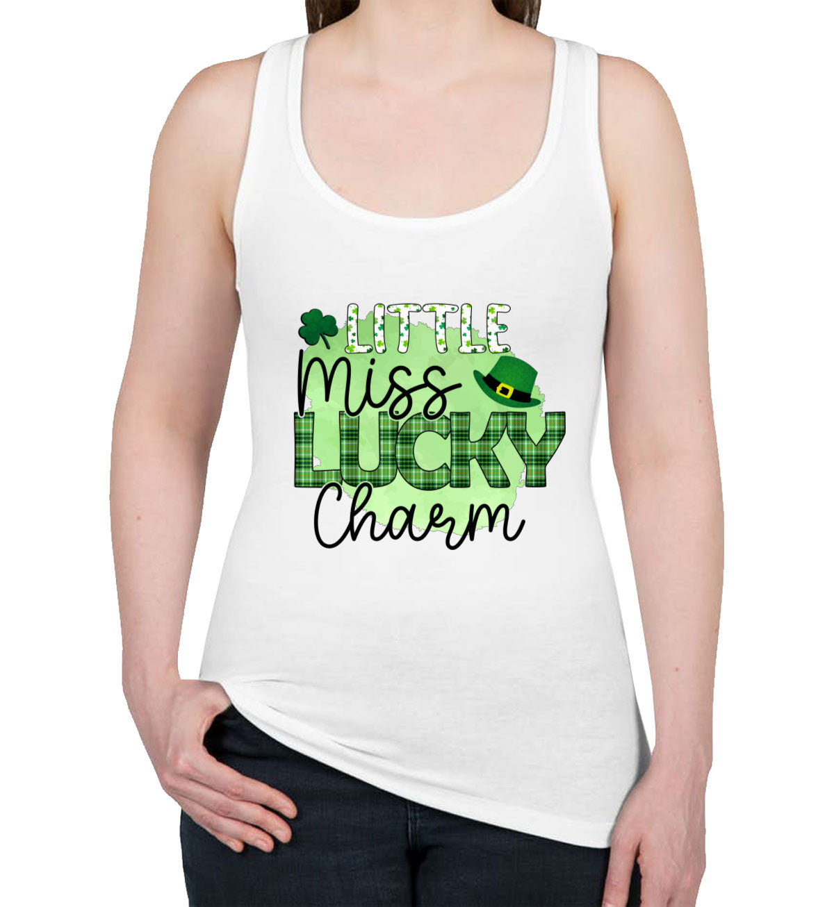 Little Miss Lucky Charm St. Patrick's Day Women's Racerback Tank Top