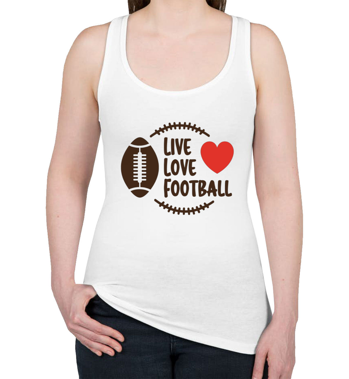 Live Love Football Women's Racerback Tank Top