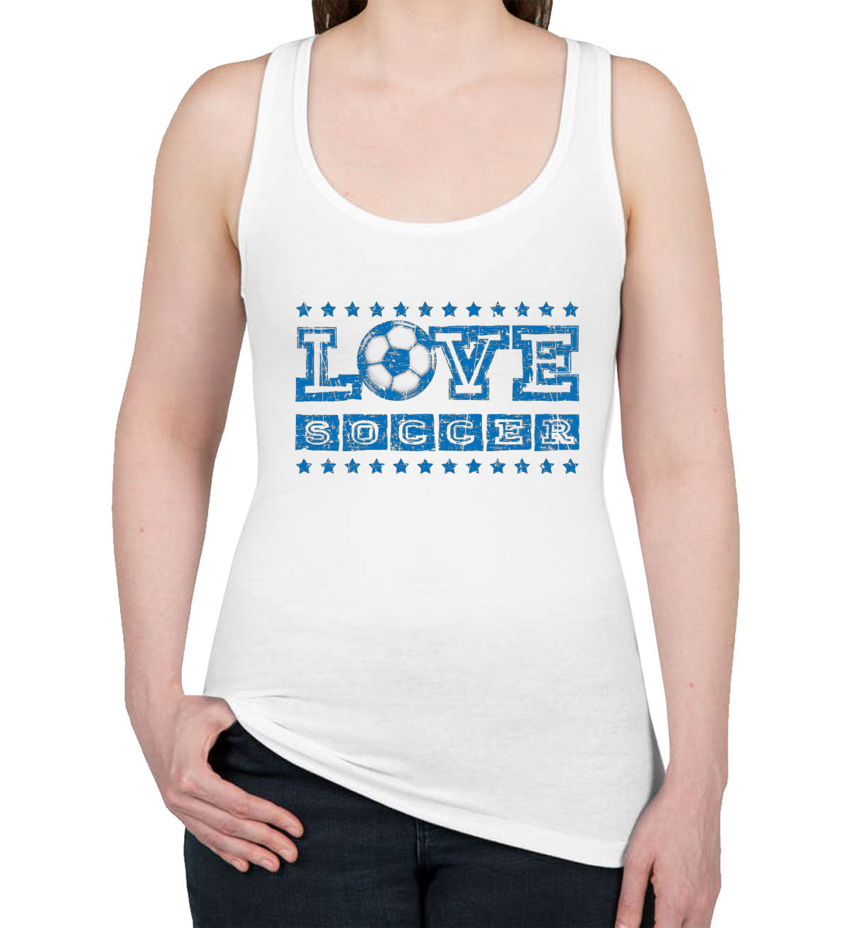 Love Soccer Women's Racerback Tank Top