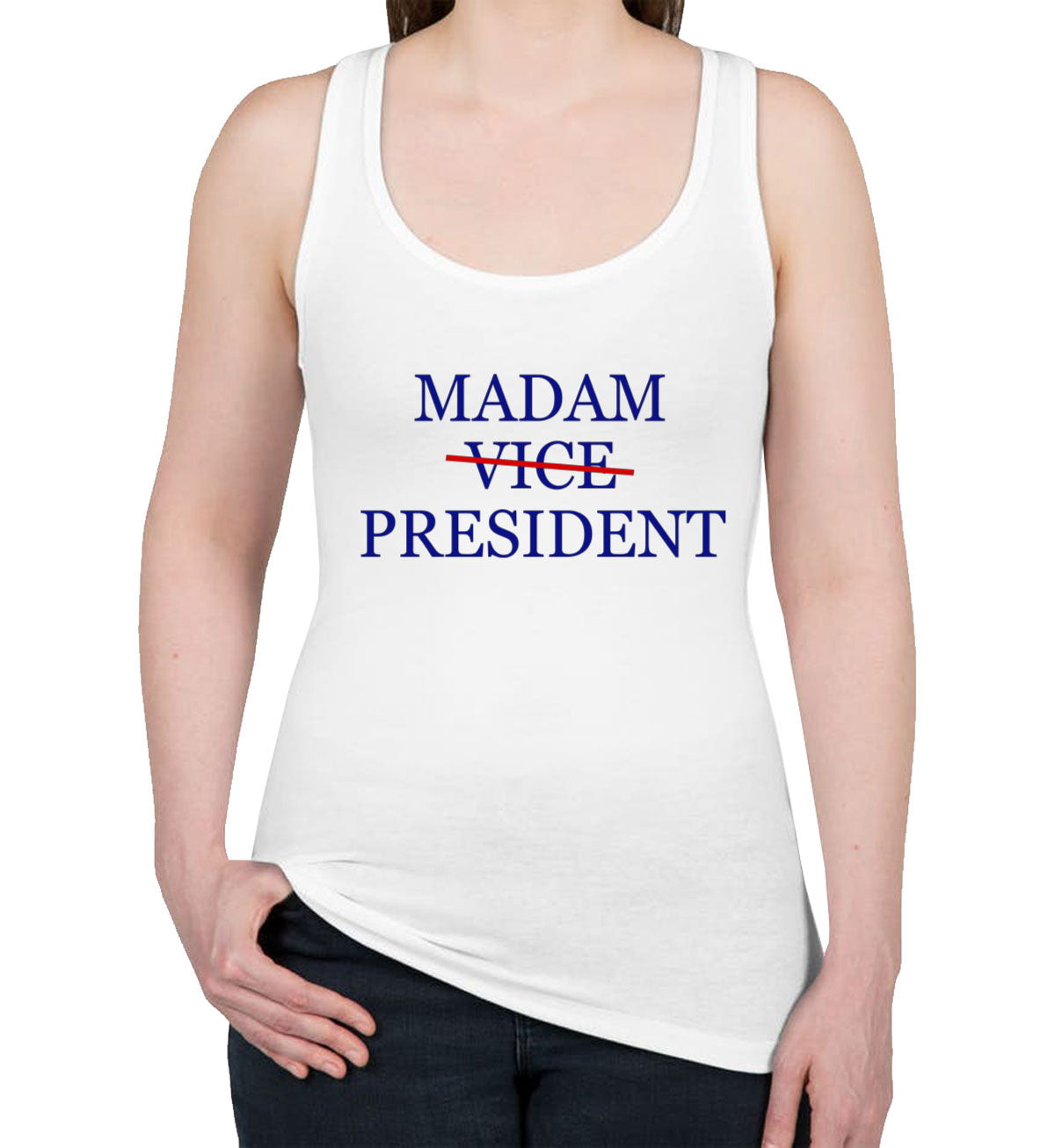 Madam President Kamala Harris Presidential Election Women's Racerback Tank Top