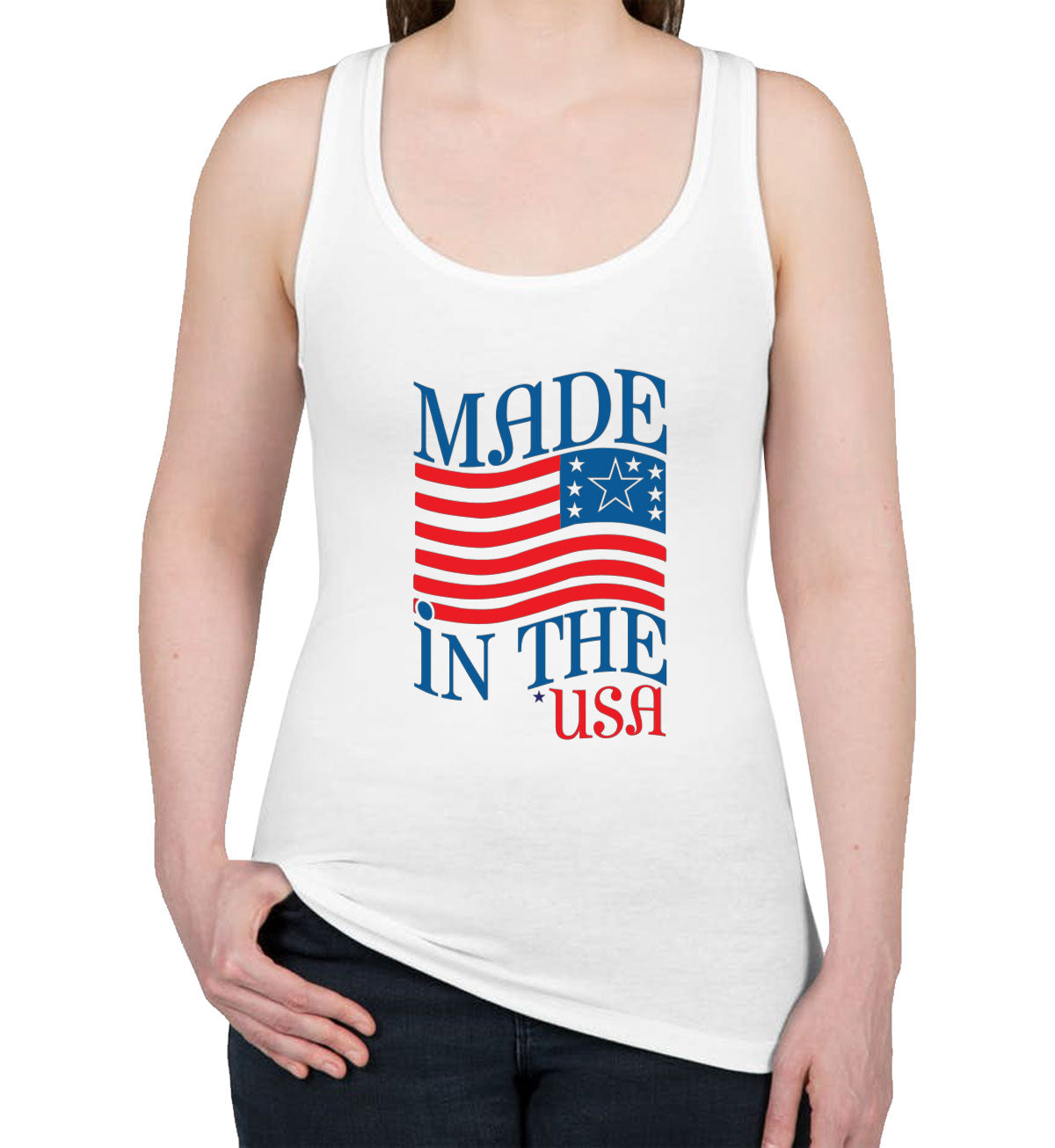 Made In The USA Patriotic Women's Racerback Tank Top