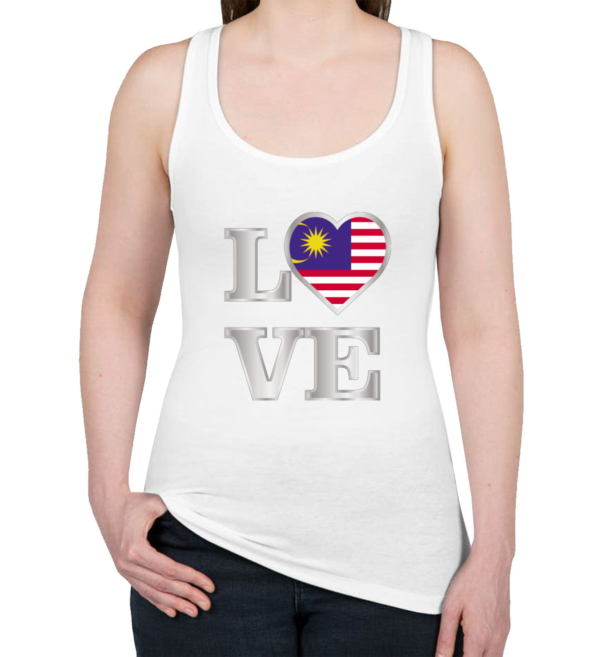 Malaysia Love Women's Racerback Tank Top