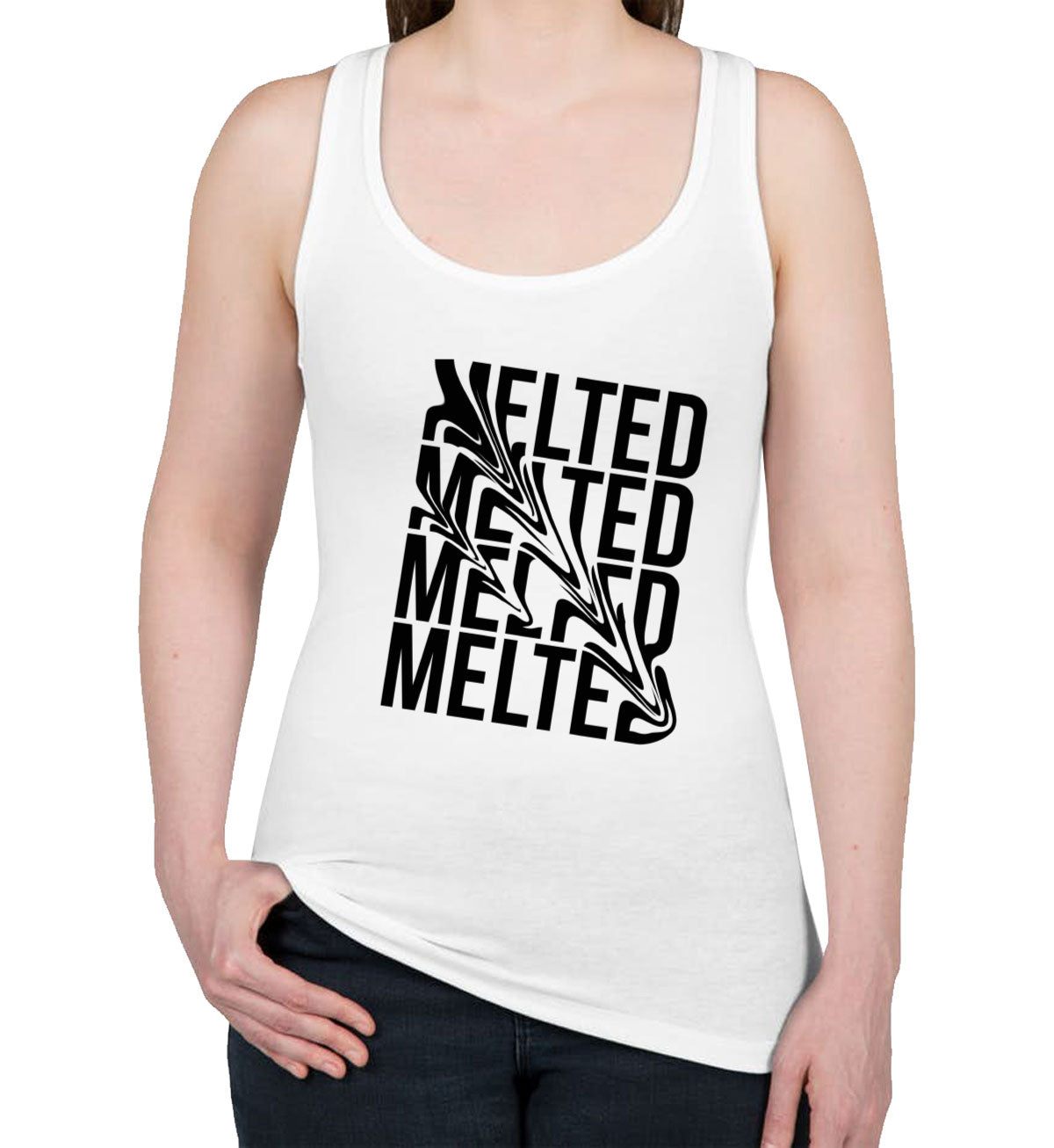 Melted Typography Women's Racerback Tank Top