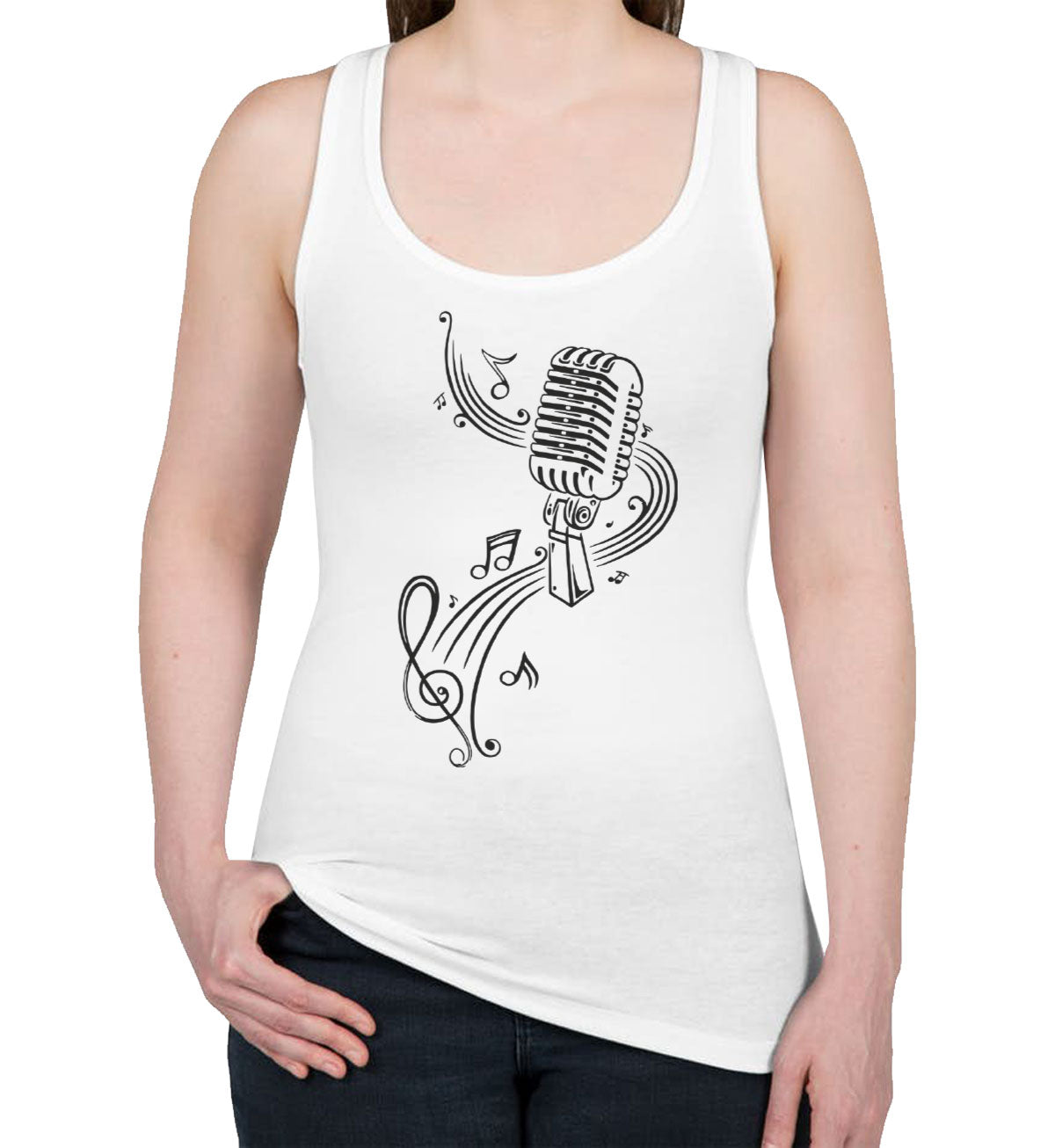 Microphone Music Women's Racerback Tank Top