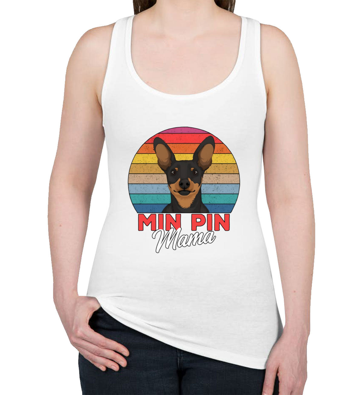 Miniature Pinscher Dog Mama Women's Racerback Tank Top