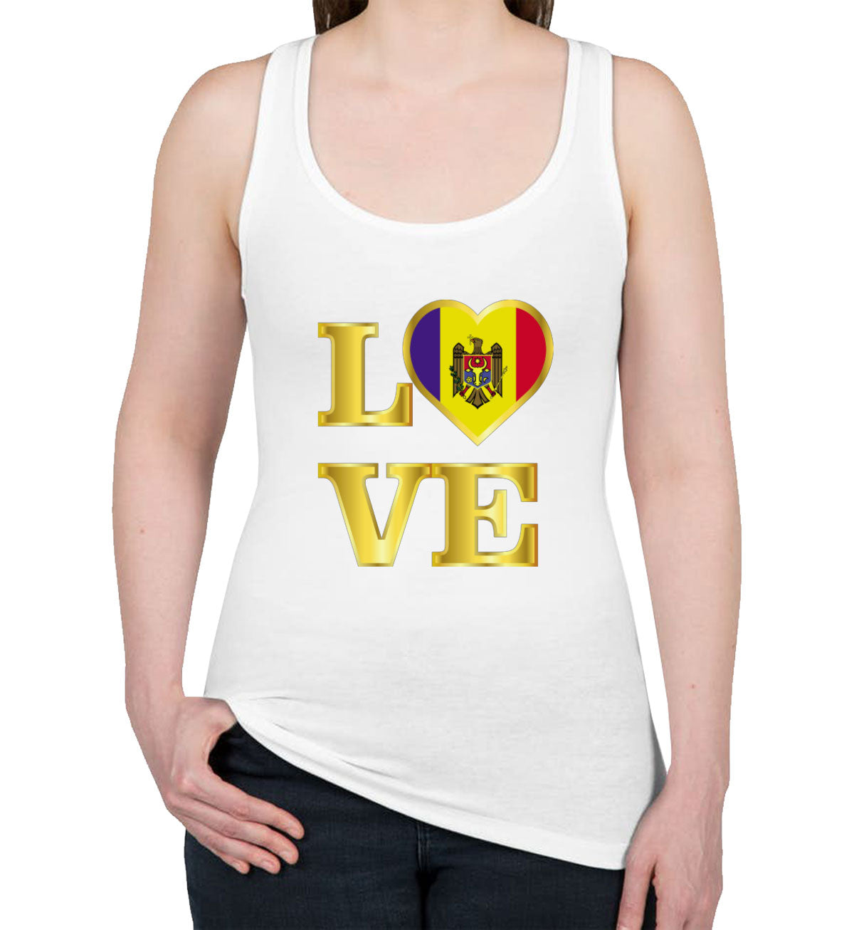 Moldova Love Women's Racerback Tank Top