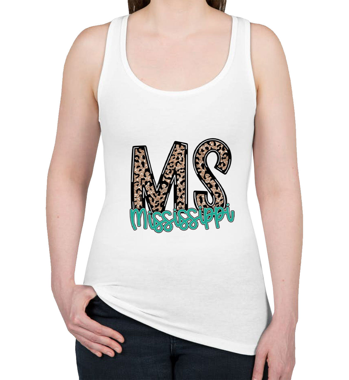 Mississippi State Abbreviation Women's Racerback Tank Top