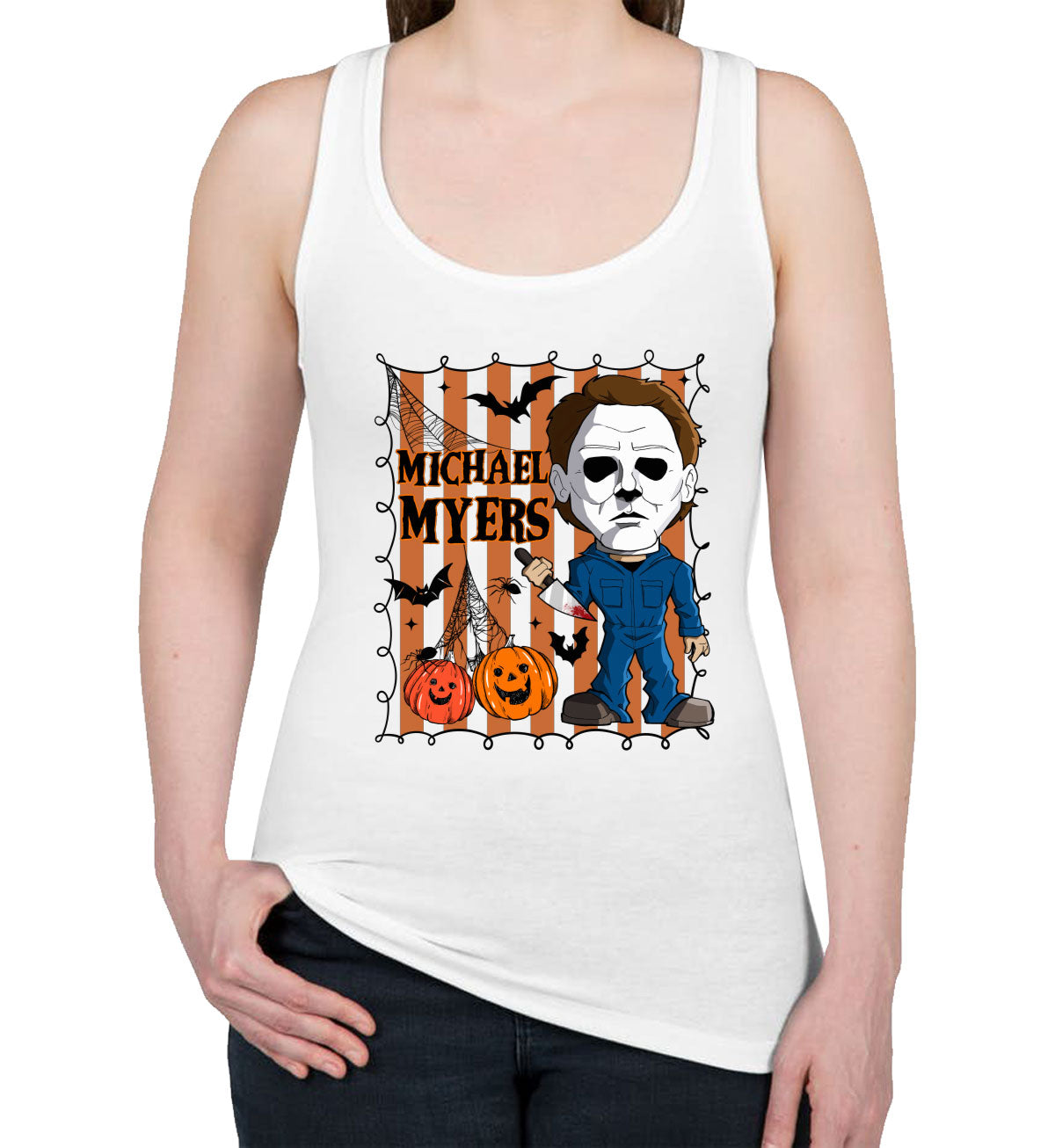 Myers Horror Movie Character Halloween Women's Racerback Tank Top