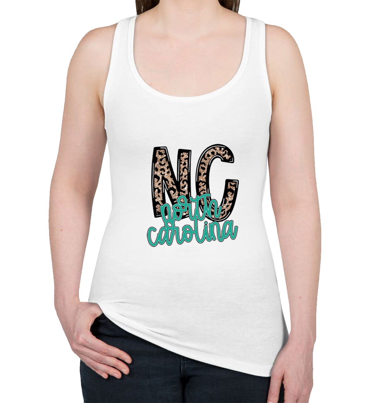 North Carolina State Abbreviation Women's Racerback Tank Top