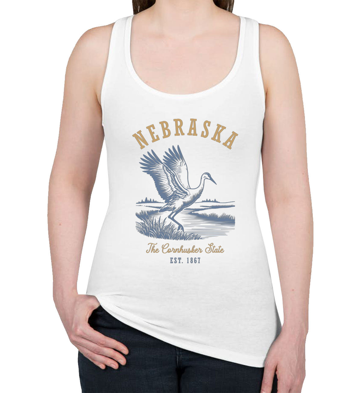 Nebraska State Vintage Women's Racerback Tank Top
