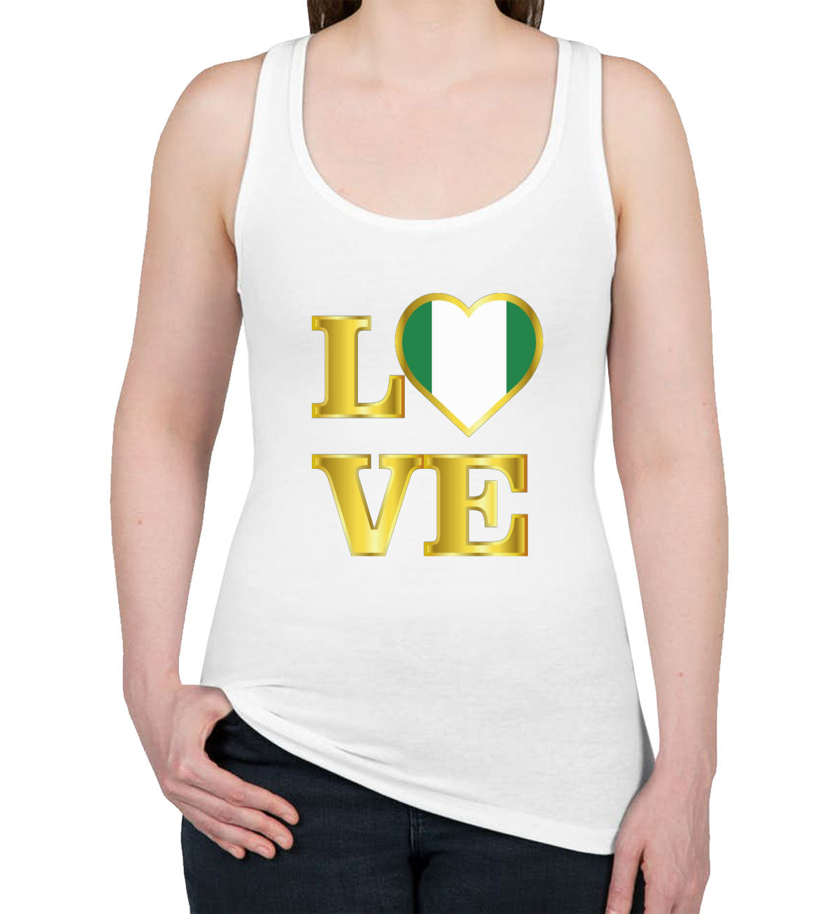 Nigeria Love Women's Racerback Tank Top