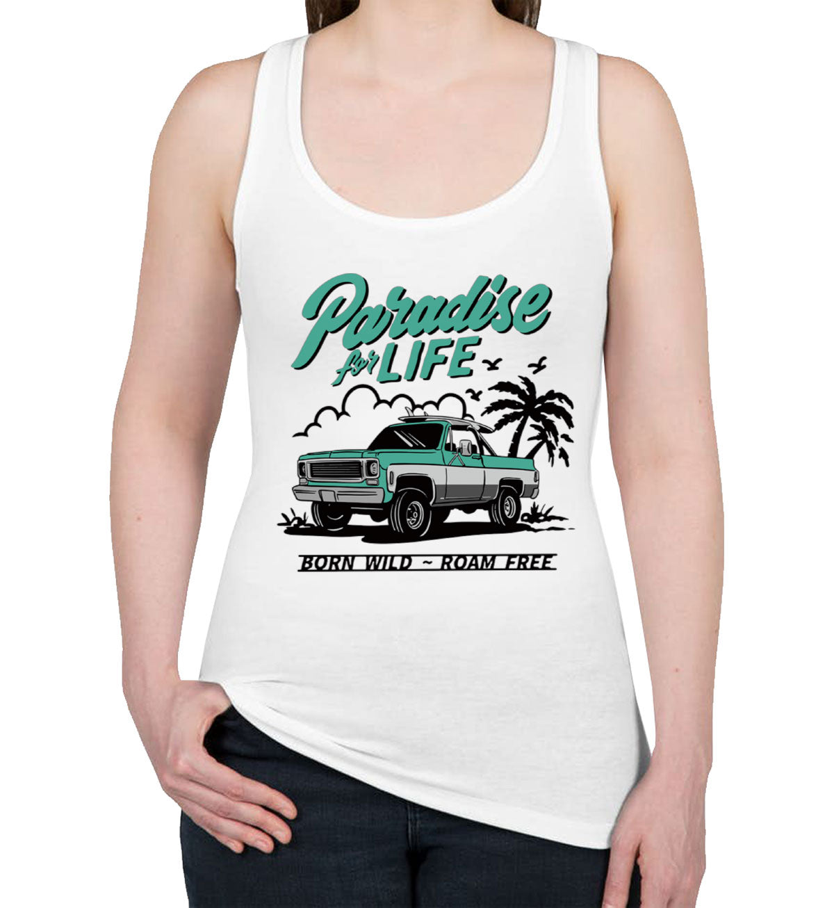 Paradise For Life Women's Racerback Tank Top